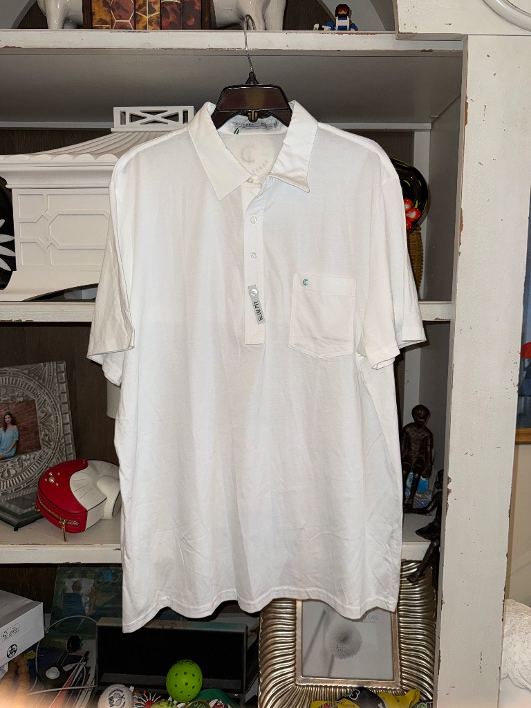 Criquet Men’s White 100% Pima Cotton Slim Fit Polo Shirt Sz Xxl Nwt